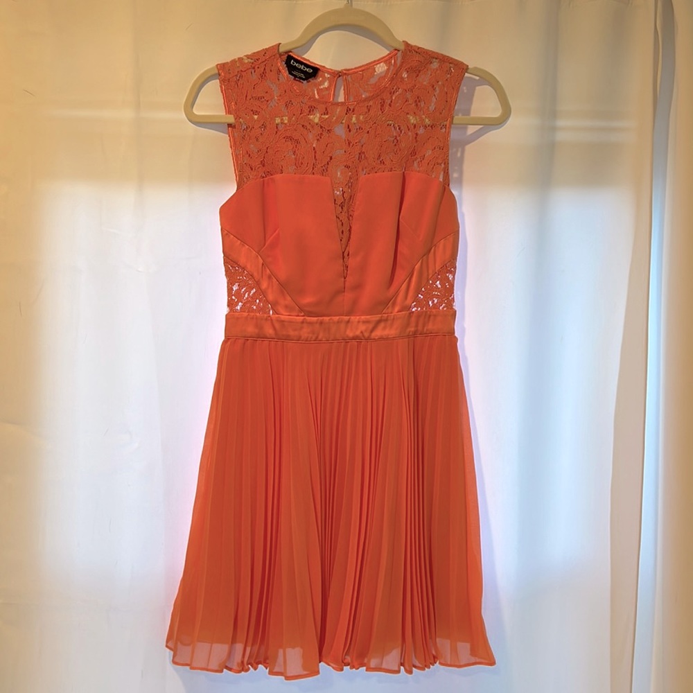 Bebe coral summer cocktail dress